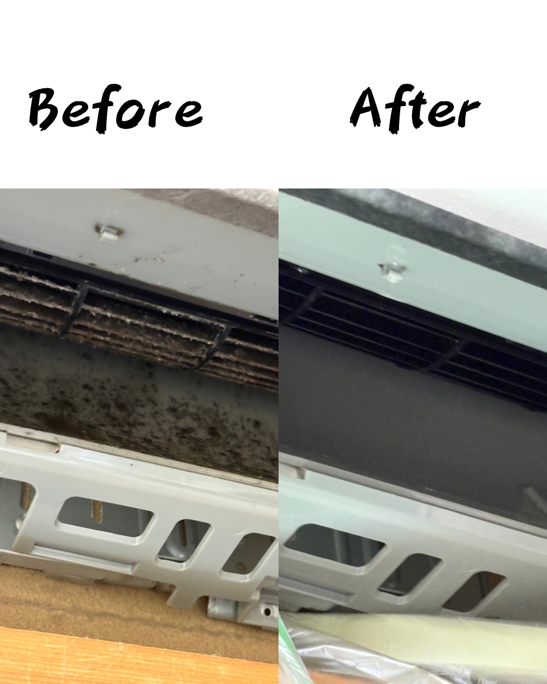 エアコン内部のカビ除去 Before/After